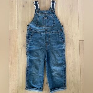 OshKosh B'Gosh 4T Toddler Bibs Overalls Blue Denim Striped Straps